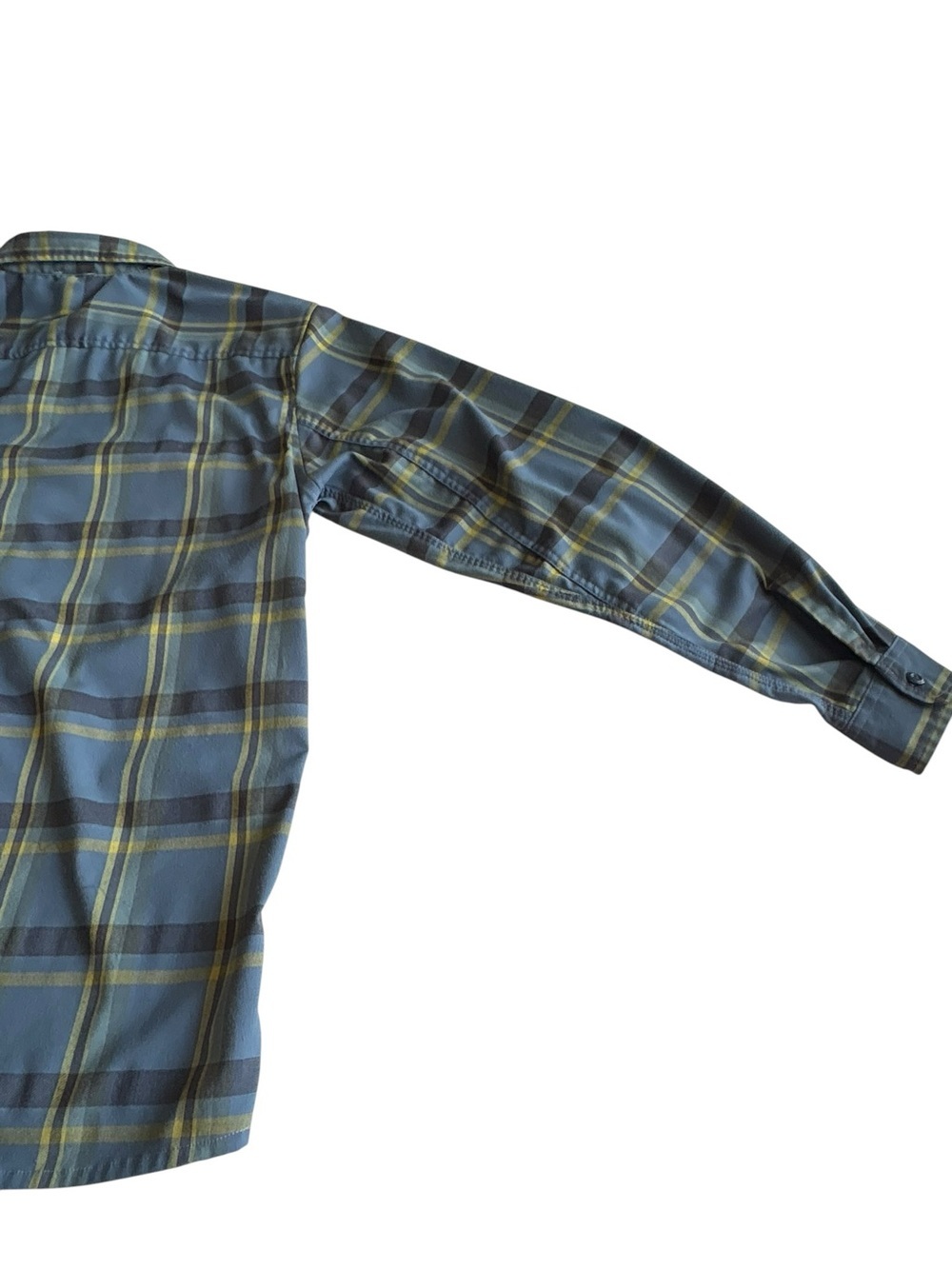 Mountain Hardwear Plaid Button Up Shirt XL Blue Stretch Outdoor - Picture 4 of 12